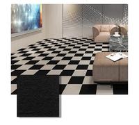 Dalles de Moquette 1-30PCS Self Adhesive Carpet Tile Easy Peel Stick Soundproof Office Floor 30PCS Sticker Square Mat(BLACK a khaki,30x30cm 3pcs)