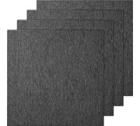 Dalles de moquette, 500 x 500 x 5 mm, moquette avec rembourrage attaché, dalles de moquette rembourrées douces, installation facile de bricolage pour chambre et salon (20 pièces, gris foncé)