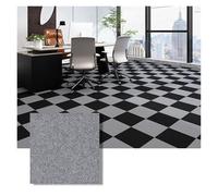Dalles de moquette autocollantes 1-30PCS Self Adhesive Carpet Tile Easy Peel Stick Soundproof Office Floor 30PCS Sticker Square Mat(Light gray a black,30x30cm 3pcs)