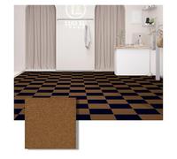 Dalles de moquette autocollantes 1-30PCS Self Adhesive Carpet Tile Easy Peel Stick Soundproof Office Floor 30PCS Sticker Square Mat(Brown A dark blue,30x30cm 30pcs)