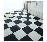 Dalles de moquette autocollantes 1-32PCS Self Adhesive Carpet Tile Peel Stick Soundproof Office Floor Sticker Splicing Square Mat(White and Black,30x30cm 4pcs)