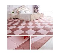 Dalles de Moquette avec Rembourrage Dalles de Sol en Mousse EVA Découpables 30x30cm pour Chambre Salle de Jeux Salon Créer Une Zone Sûre-Light Pink+Watermelon Red||10pcs