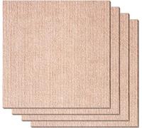 Dalles de moquette carrées auto-adhésives, tapis protection sol, facile à installer, carrelage antidérapant for la maison et les animaux domestiques, 12 x pouces, 16 pièces(Camel)