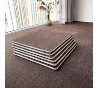 Dalles De Moquette Emboîtables 40 Pièces, Tapis De Sol en Mousse Puzzle, 0,39 Pouce D'épaisseur, Salon, Chambre à Coucher, Salon, 11,8 Pouces(Color:Café)