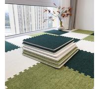 Dalles De Moquette Emboîtables 40 Pièces, Tapis De Sol en Mousse Puzzle, 0,39 Pouce D'épaisseur, Salon, Chambre à Coucher, Salon, 11,8 Pouces(Color:Vert+Vert Clair+Beige)