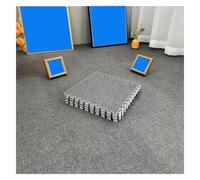Dalles de Moquette emboîtables en Coton et Chanvre 30 x 30 x 1 cm, Tapis de Sol Doux à Poils Longs avec Rembourrage en Mousse, Tapis de Salle de Jeux sûr for Chambre d'enfant et crèche.(Gray,10pcs)