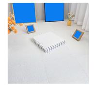 Dalles de Moquette emboîtables en Coton et Chanvre 30 x 30 x 1 cm, Tapis de Sol Doux à Poils Longs avec Rembourrage en Mousse, Tapis de Salle de Jeux sûr for Chambre d'enfant et crèche.(White,10pcs)
