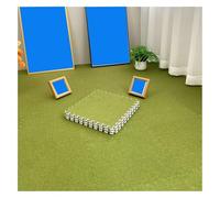 Dalles de Moquette emboîtables en Coton et Chanvre 30 x 30 x 1 cm, Tapis de Sol Doux à Poils Longs avec Rembourrage en Mousse, Tapis de Salle de Jeux sûr for Chambre d'enfant et crèche.(Green,10pcs)