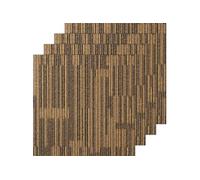 VEVOR Dalles de moquette réutilisables, 50x50 cm, tapis de sol carré avec rembourrage, 12PCS, dalle poils courts facile à installer protège les sols durs pour chambre à coucher, salon, marron mélangé