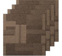 Dalles de Moquette-VEVOR-61x61 cm-24PCS-Facile à Installer-Velours-Chambre à Coucher, Salon, Marron Mélangé-Marron Mélangé