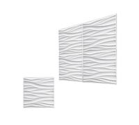 Dalles de Plafond PVC Panneaux muraux carreaux de plafond suspendu en PVC | Panneaux muraux texturés en PVC for décoration murale intérieure, couvrent 11,6/19,4 m². Pi(White 12Pack)