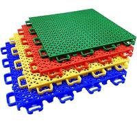 Dalles de Sol carrées de 9,84 Pouces for Terrain de Sport, Dalles de Sol modulaires emboîtables, revêtement de Sol Sportif coloré à Assembler soi-même, for intérieur et extérieur(Green)