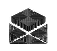 Dalles de Sol Clipsables pour Garage Spa Tapis Modulaire PP 12 pcs noir