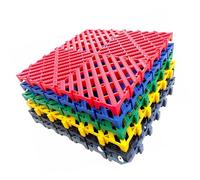 Dalles De Sol Emboîtables Avec Trous De Drainage, For Salle De Bain, Terrasse, Patio, Balcon, Cuisine, Garage, Abri De Jardin, Intérieur, 6 Couleurs(Red,10 pieces)