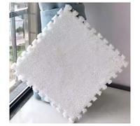 Dalles de Sol emboîtables, Tapis en Mousse emboîtables en Peluche 12 x 12 Pouces 10 mm Paquet de 5 Multicolore(White)
