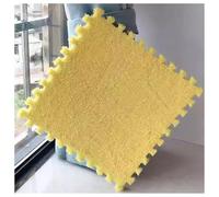 Dalles de Sol emboîtables, Tapis en Mousse emboîtables en Peluche 12 x 12 Pouces 10 mm Paquet de 5 Multicolore(Yellow)