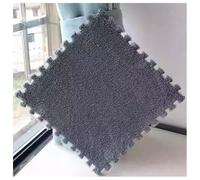 Dalles de Sol emboîtables, Tapis en Mousse emboîtables en Peluche 12 x 12 Pouces 10 mm Paquet de 5 Multicolore(Gray)