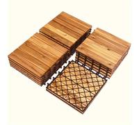 Dalles de sol en bois emboîtables - Installation facile à faire soi-même, résistantes aux intempéries, antidérapantes, faible entretien pour une utilisation en intérieur et en extérieur