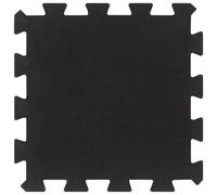 Dalles de sol en caoutchouc 16 pcs. noir 16 mm 30x30 cm
