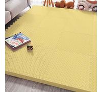 Dalles de sol en mousse EVA, tapis en mousse emboîtables, tapis d’exercice et dalles de sol pour salle de sport. Revêtement de sol anti-choc 30 cm × 30 cm(Yellow)