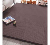 Dalles de sol en mousse EVA, tapis en mousse emboîtables, tapis d’exercice et dalles de sol pour salle de sport. Revêtement de sol anti-choc 30 cm × 30 cm(brun)