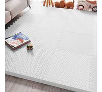 Dalles de sol en mousse EVA, tapis en mousse emboîtables, tapis d’exercice et dalles de sol pour salle de sport. Revêtement de sol anti-choc 30 cm × 30 cm(Blanc)