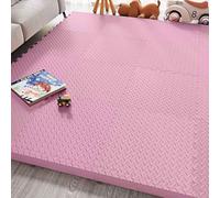 Dalles de sol en mousse EVA, tapis en mousse emboîtables, tapis d’exercice et dalles de sol pour salle de sport. Revêtement de sol anti-choc 30 cm × 30 cm(Rose)