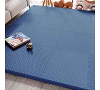Dalles de sol en mousse EVA, tapis en mousse emboîtables, tapis d’exercice et dalles de sol pour salle de sport. Revêtement de sol anti-choc 30 cm × 30 cm(Bleu marin)