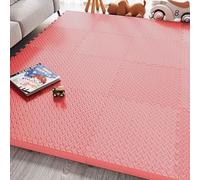 Dalles de sol en mousse EVA, tapis en mousse emboîtables, tapis d’exercice et dalles de sol pour salle de sport. Revêtement de sol anti-choc 30 cm × 30 cm(rouge)