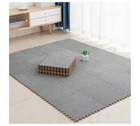 Dalles de Sol en Mousse, Tapis Puzzle en Peluche Courte 30 x 30 x 1 cm, Dalles carrées épaisses et emboîtables, Tapis Doux pour Salon et Chambre, Gris Clair, 1 pièce
