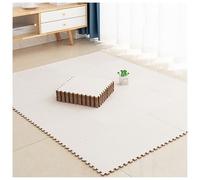 Dalles de Sol en Mousse, Tapis Puzzle en Peluche Courte 30 x 30 x 1 cm, épaisses, carrées et emboîtables, Blanc, 100 pièces