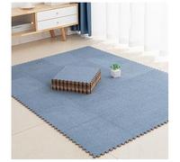 Dalles de Sol en Mousse, Tapis Puzzle en Peluche Courte 30 x 30 x 1 cm, épaisses, carrées et emboîtables, Tapis Doux pour Salon et Chambre, Bleu, 100 pièces