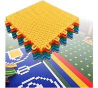 Dalles de Sol for Terrain de Sport extérieur, Dalles de Sol modulaires emboîtables, Tapis de Sol à Assembler soi-même for école Maternelle(Blue)