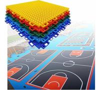 Dalles de Sol for terrains extérieurs, for Basket-Ball, Badminton, pickleballs, Tapis de Sol modulaires emboîtables résistants aux intempéries(Yellow)