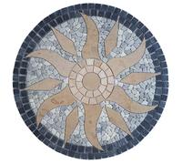 Dalles de sol gris pierre naturelle marbre rosone rond 80 cm soleil Jura Mosaïque Carrelage Insert 085