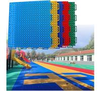Dalles de Sol modulaires emboîtables for Terrain de Sport extérieur, 9,84 Pouces, faciles à découper et à Modifier, for Parc, école, Aire de Jeux, Jardin d'enfants(Blue)