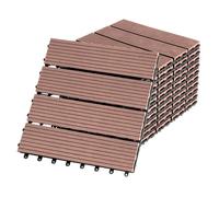 Dalles de sol - YUENFONG - 11x WPC - Aspect bois - 30 x 30 cm - Antidérapant et durable