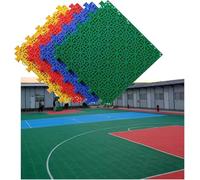Dalles de Sport d'extérieur for terrains de Basket-Ball et de Badminton, Tapis modulaires emboîtables résistants aux intempéries(Red)