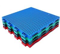 Dalles de Sport d'extérieur, Tapis modulaires emboîtables à Drainage Rapide, résistants au Froid et à la Chaleur et faciles à Nettoyer.(Red)