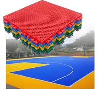 Dalles de terrain de basket-ball, tapis de sol modulaires emboîtables faciles à installer, tapis de sol à épisser soi-même avec trous de drainage(Green)