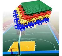 Dalles de Terrain de Basket, Dalles de Sol modulaires emboîtables, Dalles de Terrain de Badminton intérieur/extérieur, Dalles de Terrain de Sport à Monter soi-même(Blue)