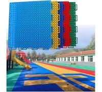 Dalles de terrain de sport extérieur à monter soi-même, sol modulaire emboîtable for parc, école, aire de jeux, jardin d'enfants(Blu)