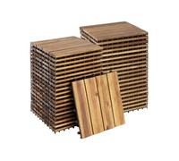 Dalles de terrasse 4 lames antidérapantes avec système de clip marron