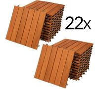 Dalles de terrasse bois d’acacia certifié FSC® 2m² dalle 30x30cm système de clips dalle découpe possible dalle de jardin