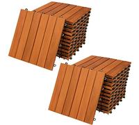 Dalles de terrasse bois d'acacia certifié FSCŽ 2m˛ dalle 30x30cm systčme de clips dalle découpe possible dalle de jardin