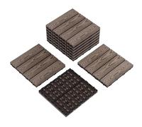 Dalles de terrasse clipsables en composite imitation bois, 30 * 30cm Étanches et antidérapantes Idéal étenduérieur/intérieur Pour balcon, jardin, piscine, patio (Brun café, Lot de 9)