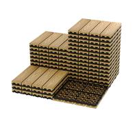 Dalles de terrasse composites interconnectées 9/27/48 pièces 12x12 pouces - Revêtement de sol pour patio toutes saisons pour balcon, véranda et jardin intérieur et extérieur Grey 9PCs