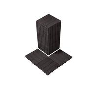 VEVOR Dalles de Terrasse Emboîtables, Lot de 36, Revêtement de Sol Plastique Imperméable, 300x300 mm, 33444 c㎡, Utilisation par Tous les Temps, pour Porche, Piscine, Balcon, Arrière-cour, Marron Foncé