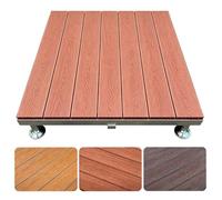 Dalles de Terrasse Emboîtables, Plateforme Modulaire en Bois Composite | Kit de Terrasse Flottante, Plateforme Surélevée, pour Camping, Pelouse, Jardin, Hauteur Réglable(Redwood,84x84x40cm)
