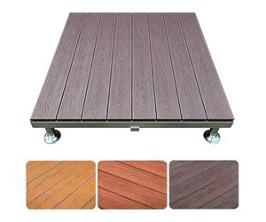 Dalles de Terrasse Emboîtables, Plateforme Modulaire en Bois Composite | Kit de Terrasse Flottante, Plateforme Surélevée, pour Camping, Pelouse, Jardin, Hauteur Réglable(Purple,84x84x15cm)